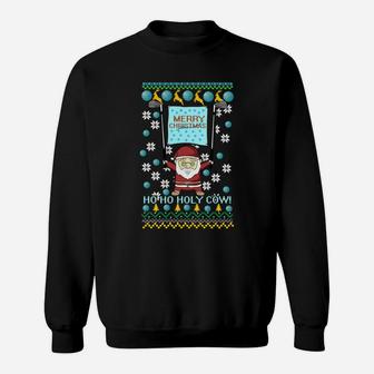 Golf Balls Reindeer Ho Ho Holy Cow Ugly Christmas Sweater Sweat Shirt - Seseable