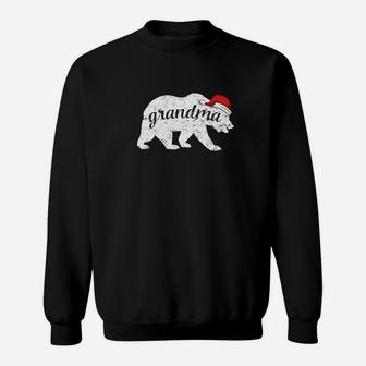 Grandma Bear Christmas Santa Hat Sweat Shirt - Seseable