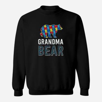 Grandma Bear World Autism Awareness Day Family Sweat Shirt - Seseable