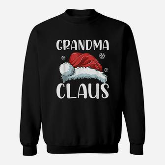 Grandma Claus Santa Hat Christmas Matching Family Sweat Shirt - Seseable