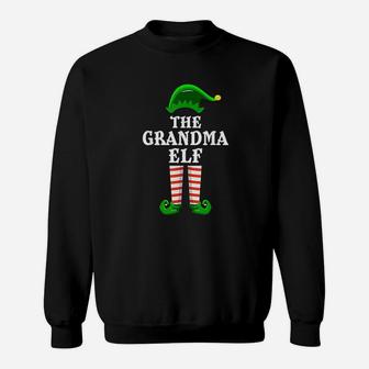 Grandma Elf Family Group Matching Christmas Party Pajama Sweat Shirt - Seseable