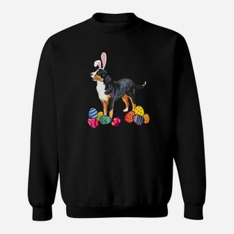 Greater Swiss Mountain Dog Bunny Ear With Egg Easter Easter Sweat Shirt - Seseable
