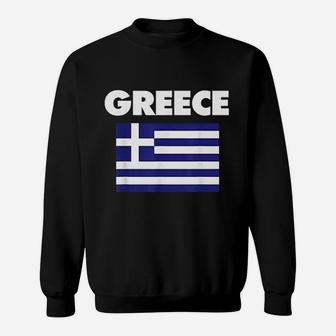 Greek Flag Greece Vacation Fun Beach Family Resort Sweat Shirt - Seseable