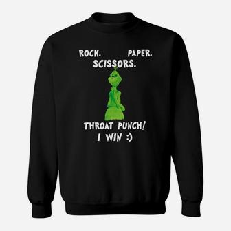 Grinch Funny Win Christmas Rock Paper Scissors Sweat Shirt - Seseable