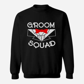 Groom Squad Bachelor Party Groomsmen Tuxedo Sweat Shirt - Seseable
