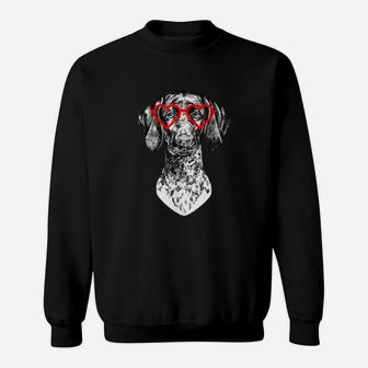 Gsp Valentines Day German Shorthaired Pointer Mom Dog Lover Sweat Shirt - Seseable