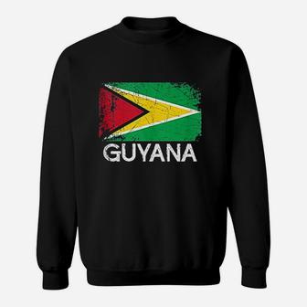 Guyanese Flag Design | Vintage Made In Guyana Gift Sweat Shirt - Seseable