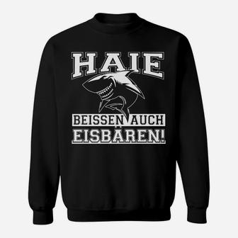 Haifisch Motiv Sweatshirt für Sportfans, Schwarzes Tee mit Spruch - Seseable