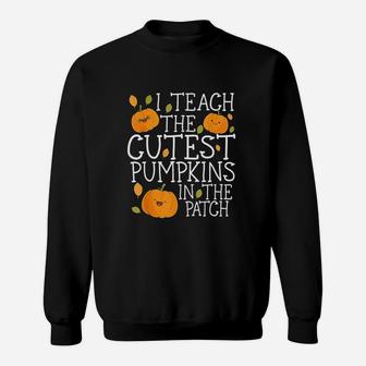 Halloween I Teach The Cutest Pumpkins In The Patch Sweat Shirt - Seseable