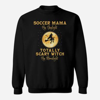 Halloween Soccer Mama Mom Funny Witch Sweat Shirt - Seseable