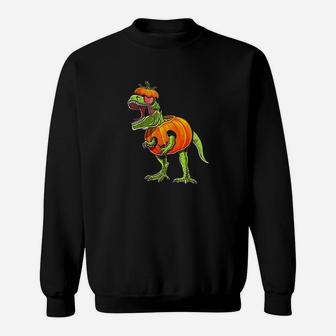 Halloween T Rex Dinosaur Halloween Pumpkin Gift Boys Sweat Shirt - Seseable