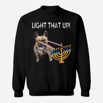 Hanukkah Frenchie Mom Dad Graphic Proud French Bulldog Sweat Shirt - Seseable
