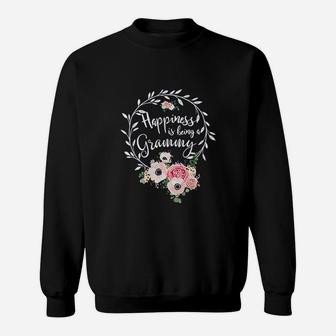Happiness Is Being A Grammy For Women Floral Grandma Sweatshirt - Seseable