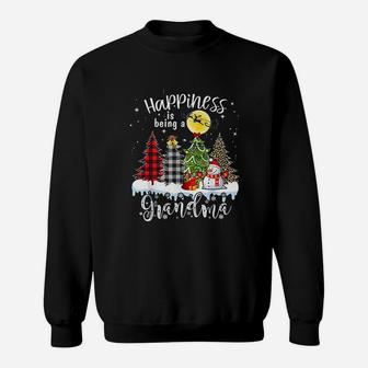 Happiness Is Being A Grandma Merry Christmas Snowman Sweat Shirt - Seseable