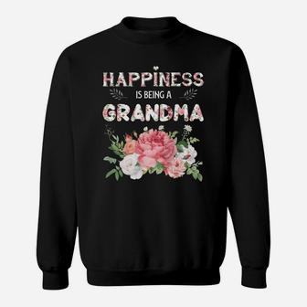 Happiness Is Being A Grandma Vintage Floral Gift For Grandma Sweat Shirt | Seseable UK
