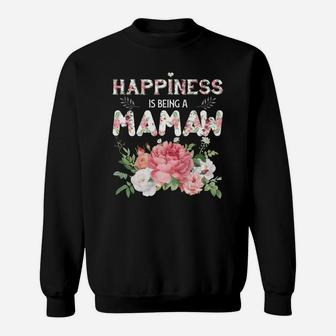 Happiness Is Being A Mamaw Vintage Floral Gift For Grandma Sweat Shirt | Seseable UK
