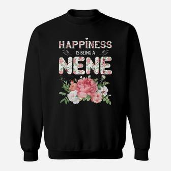 Happiness Is Being A Nene Vintage Floral Gift For Grandma Sweat Shirt - Seseable