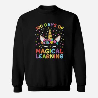 Happy 100 Days Of School Magical Learning Unicorn Gift Sweat Shirt - Seseable