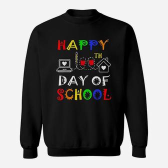 Happy 100th Day Of Virtual School Students And Teachers Gift Sweat Shirt - Seseable