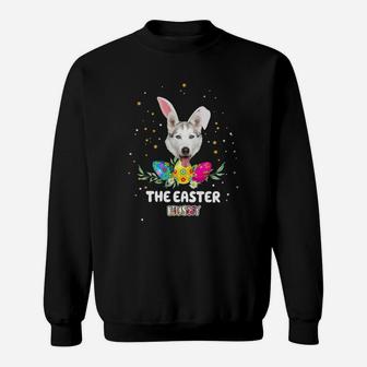 Happy Easter Cute Bunny Husky Great Gift For Dog Lovers Sweat Shirt - Seseable