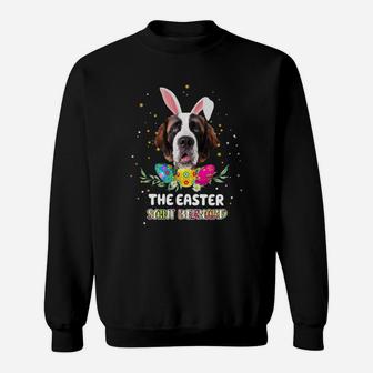 Happy Easter Cute Bunny Saint Bernard Great Gift For Dog Lovers Sweat Shirt - Seseable