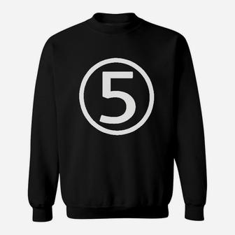 Happy Family Clothing Fifth Birthday Modern Circle Number Five Sweat Shirt - Seseable