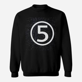 Happy Family Fifth Birthday Modern Circle Number Five Sweat Shirt - Seseable