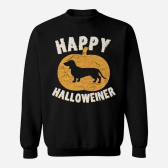 Happy Halloweiner Funny Halloween Dachshund Tee Sweat Shirt - Seseable