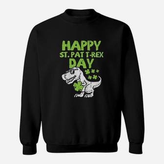 Happy St Pat Trex Day Dino St Patricks Day Toddler Boys Gift Sweatshirt - Seseable