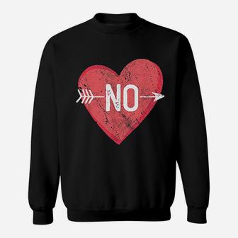 Hard No Anti Valentine Day Pink Candy Heart Love Sweat Shirt - Seseable