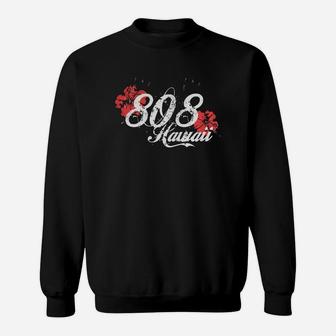 Hawaii 808 Area State Code Hibiscus T-shirt Sweatshirt - Seseable