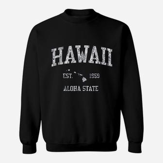 Hawaii Vintage Sports Design Hawaiian Islands Hi Sweat Shirt - Seseable