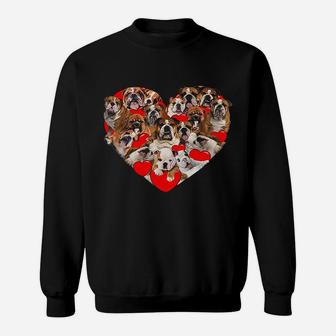 Heart Love English Bulldog Sweat Shirt - Seseable