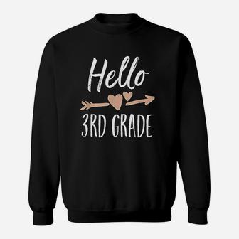Hello 3rd Grade Back To School First Day Teacher Student Sweat Shirt - Seseable