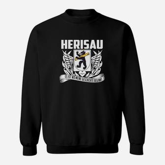 Herisau Adler Emblem Sweatshirt, Schwarzes Design mit Stolz und Tradition - Seseable