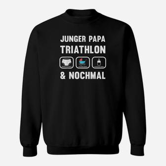 Herren Junger Papa Triathlon Geschenk Werdender Papa Sweatshirt - Seseable