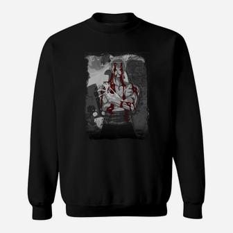 Herren Sweatshirt Abstrakte Kunst in Rot und Grau, Stilvolles Design - Seseable
