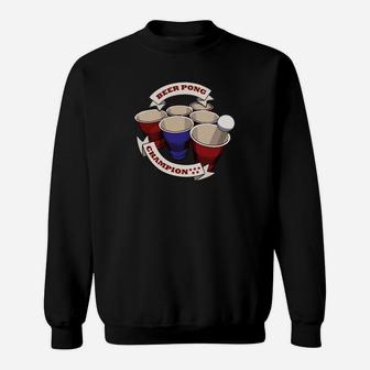 Herren Sweatshirt Beer Pong Champion, Party-Spiel Motiv Design - Seseable