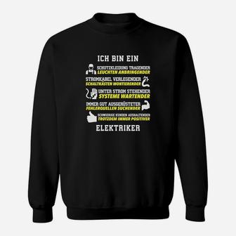 Herren Sweatshirt Elektriker Berufsstolz Spruch, Lustiges Handwerker Tee - Seseable