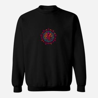 Herren Sweatshirt mit Mandala-Design in Schwarz, Ästhetisches Print-Sweatshirt - Seseable