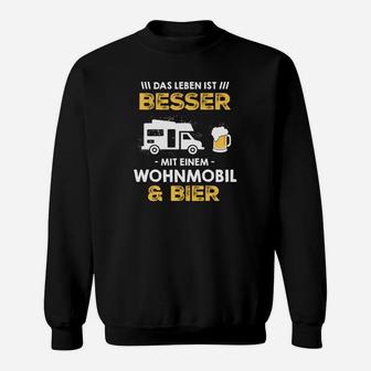 Herren Sweatshirt mit Motiv Leben ist besser mit Wohnmobil & Bier, Camping-Sweatshirt - Seseable