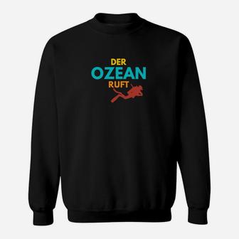 Herren Sweatshirt Ozean ruft, Taucher-Motiv, Meeresschutz - Seseable