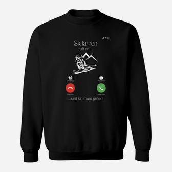 Herren Sweatshirt Skiabenteuer Anrufabweisung – Lustiges Design für Skifahrer - Seseable