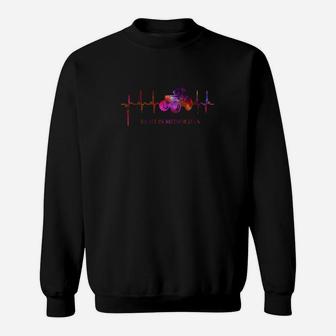 Herzfrequenz und Galaxie-Motiv Sweatshirt Ultimate Metaphysica, Schwarzes Tee - Seseable