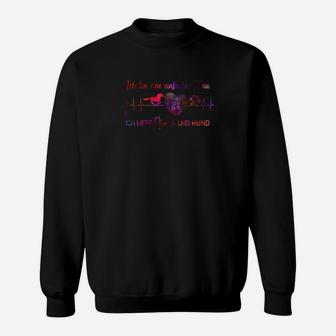 Herzschlag Hunde-Liebhaber Sweatshirt, Neonpfotenabdruck-Design - Seseable