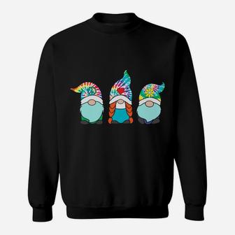 Hippie Cute Gnomes Tie Dye Color Hat Peace Heart Love Sweatshirt - Seseable