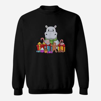 Hippopotamus Gifts Kids Christmas Hippo Women Hippo Sweat Shirt - Seseable