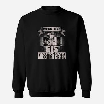 Hockey-Enthusiasten Sweatshirt, Eislauf Spruch Schwarzes Tee - Seseable