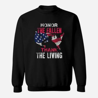 Honor The Fallen Veteran Themed Military Support Sweat Shirt - Seseable