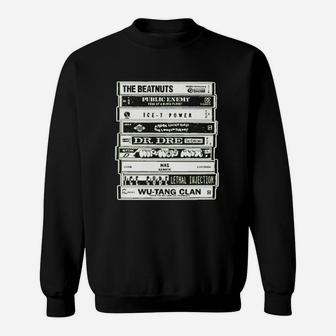 Hood Ornaments Hip Hop Artists Cassettes Old School Rap Sweatshirt | Seseable UK